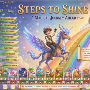 Boy on unicorn to the castle