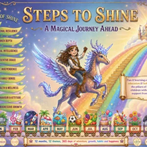 Girl on unicorn to the castle