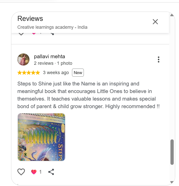 Steps to Shine book review by parent